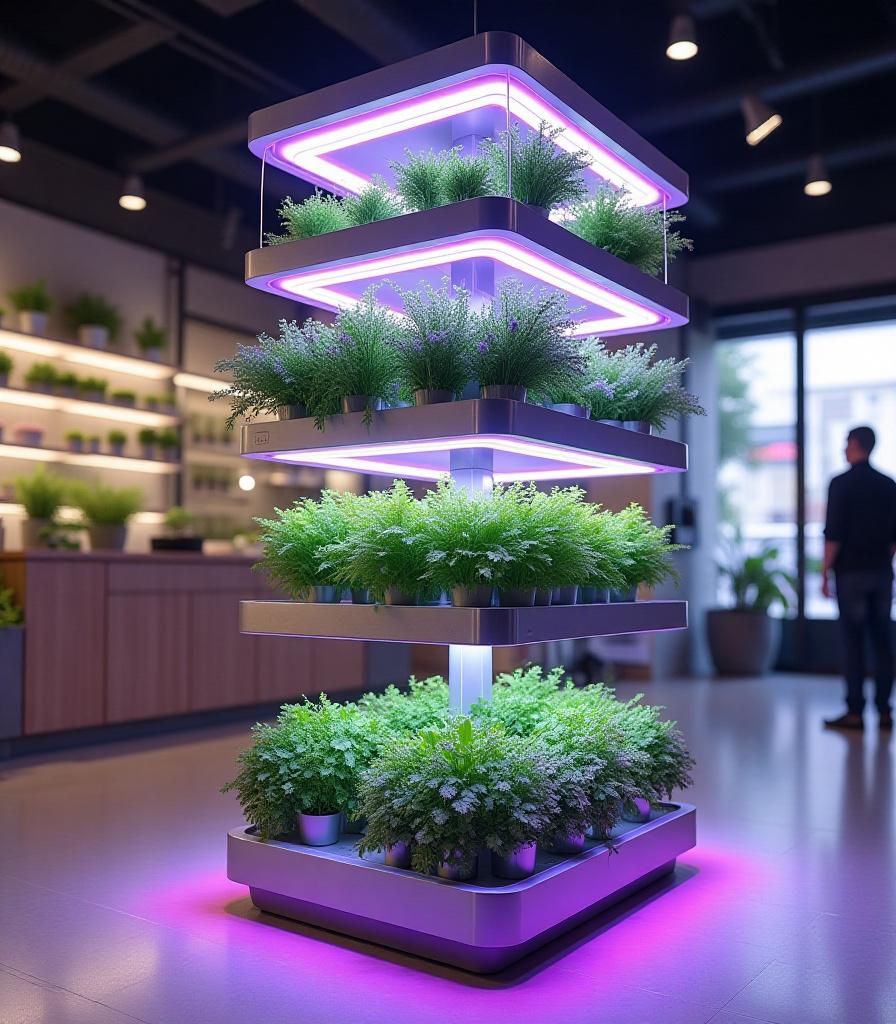 Verticale kweek display systemen voor stedelijke bloemisten